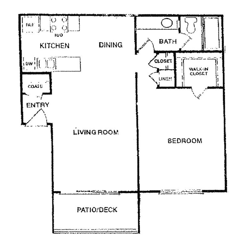 1X1 Floor Plan 1